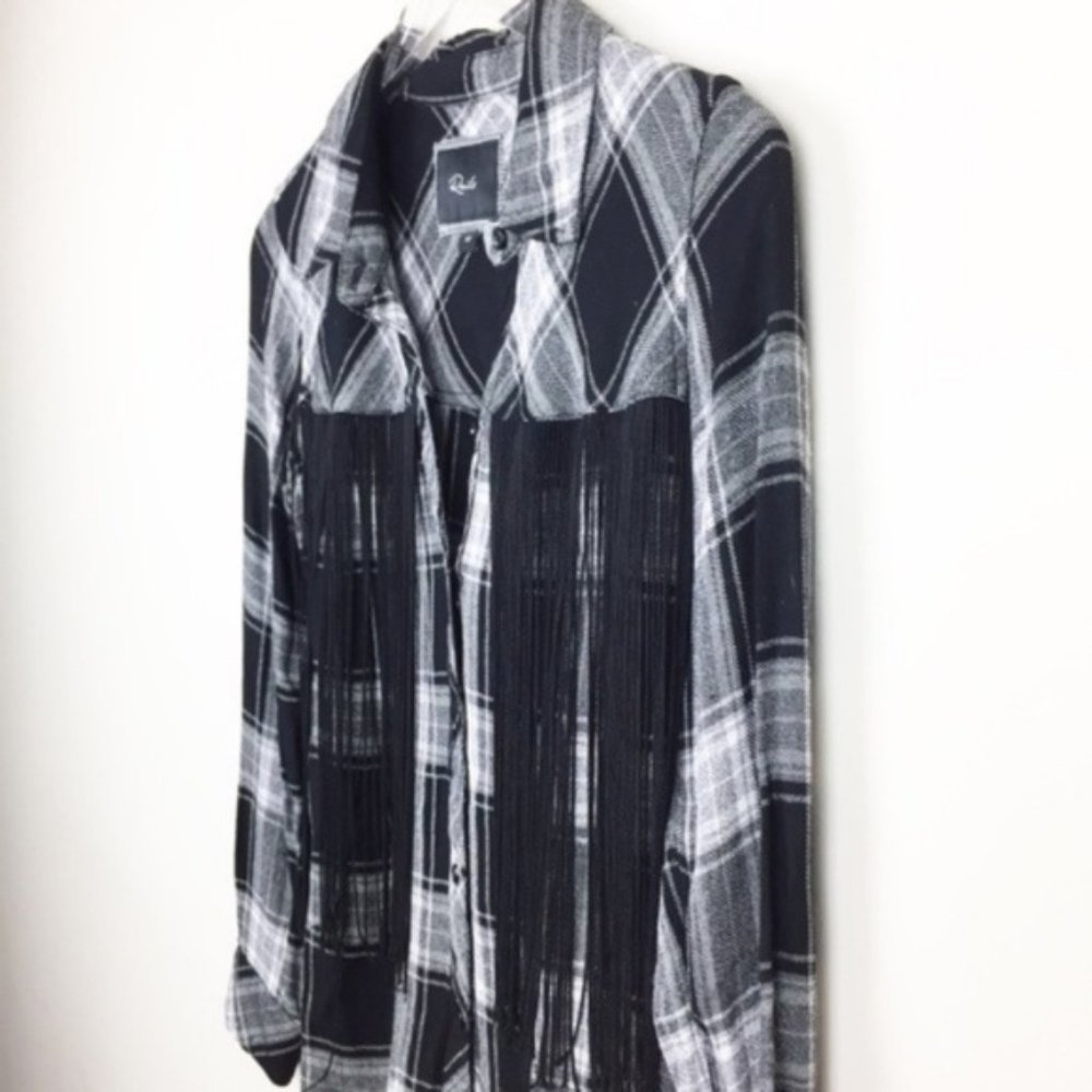 Rails | Gianna Western Plaid Fringe Button Down - image 4